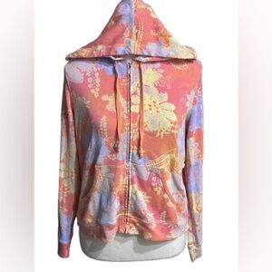 Sigurd Olsen Hoodie Floral Patterned Designer Coral Lavender Cotton Sweatshirt